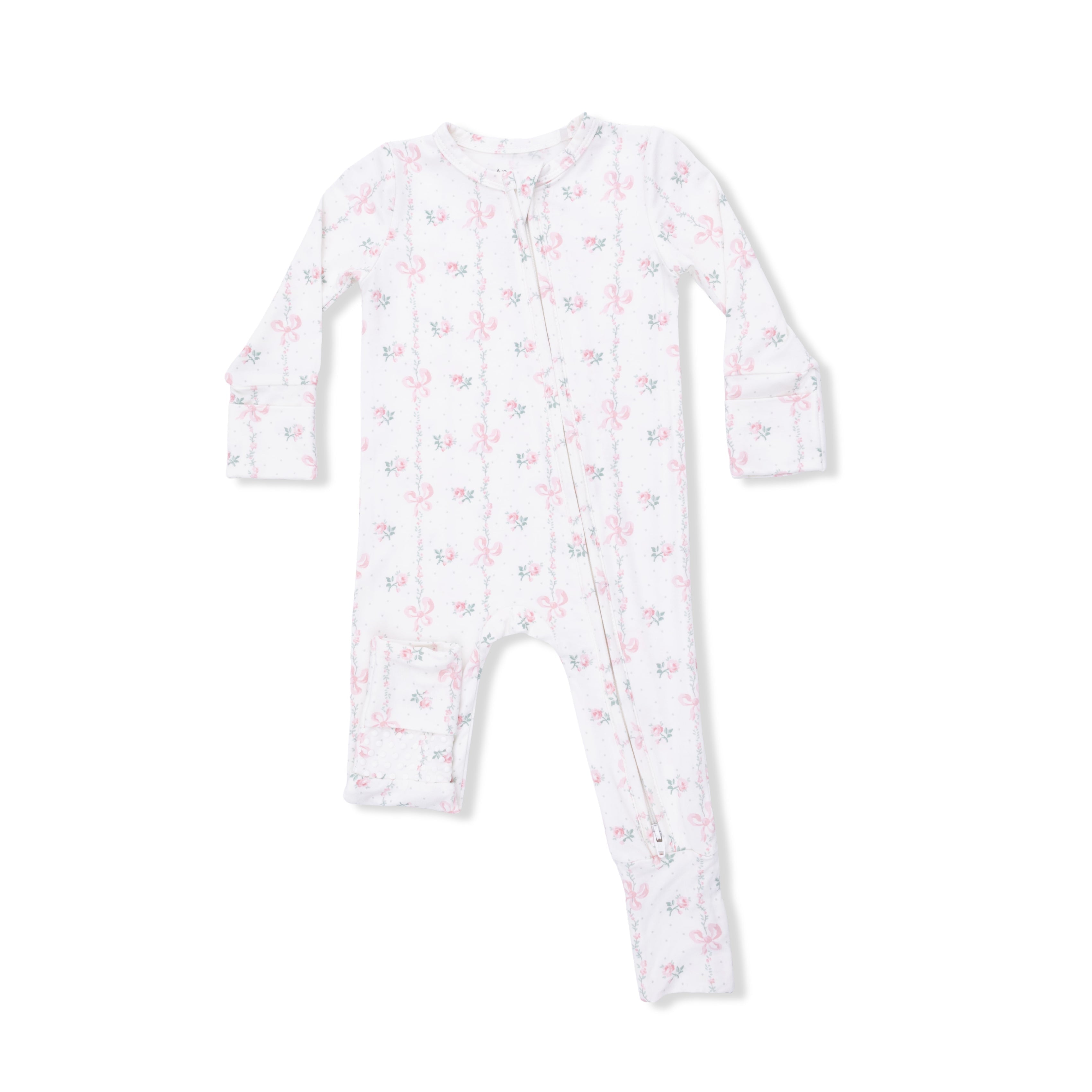 Flowers and Bows Zip Up Pajama Angel Dear