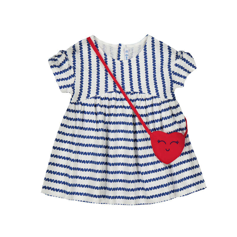girls navy heart print cotton dress