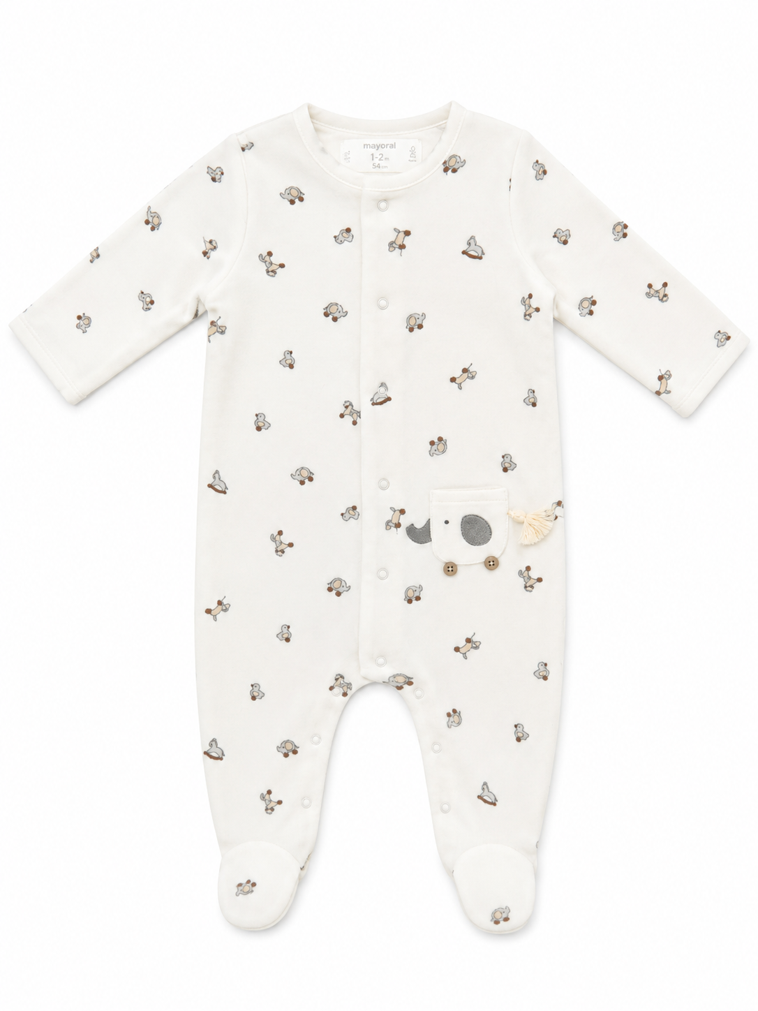 Mayoral Rocking Horse Print Unisex Footie