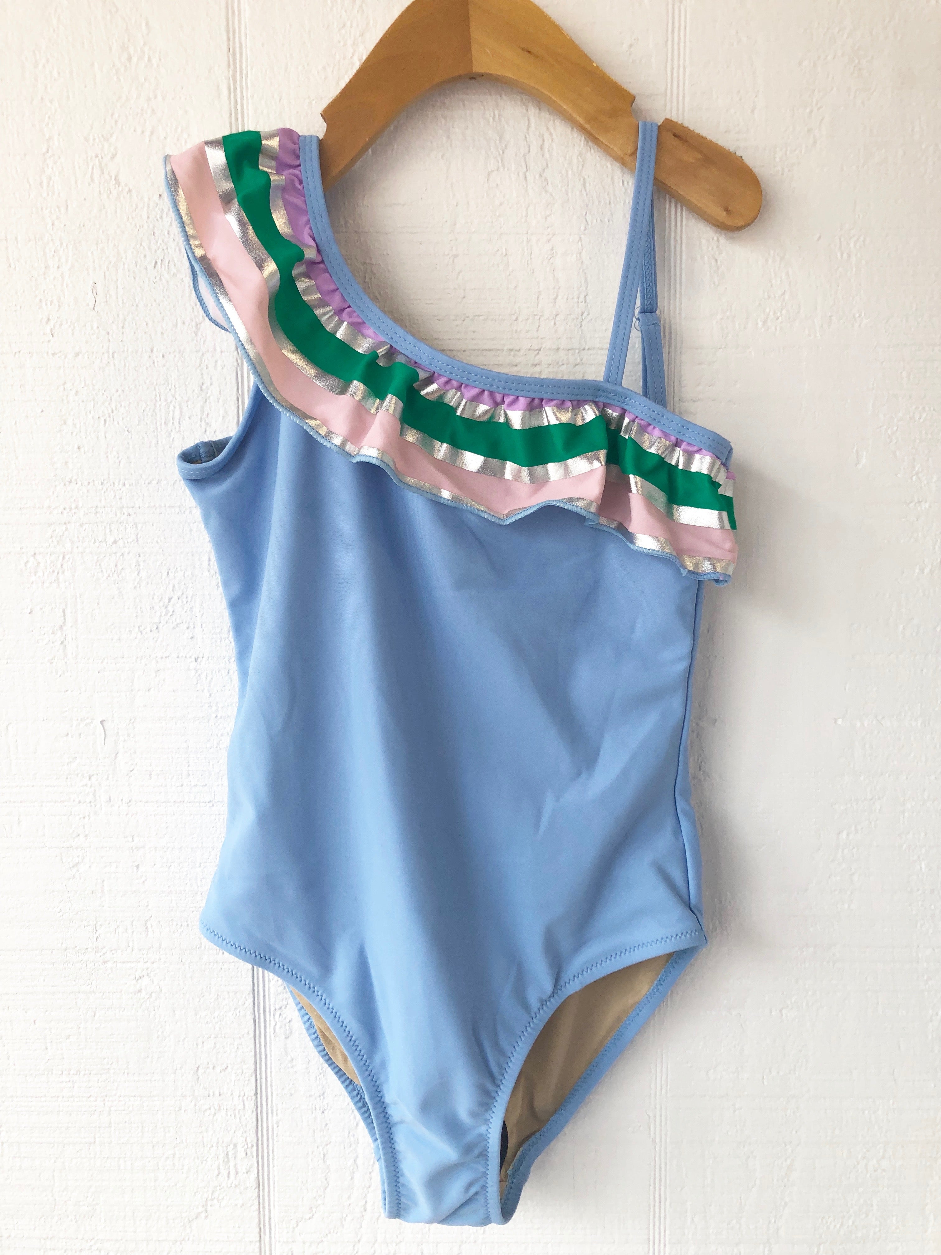 Rainbow One Shoulder Swimsuit Toddler Girls