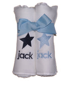 monogrammed burp cloth, baby burl cloths, burp cloths, perosnalized burp cloths, star, embroidered gift, best baby gift, layette, baby essentials