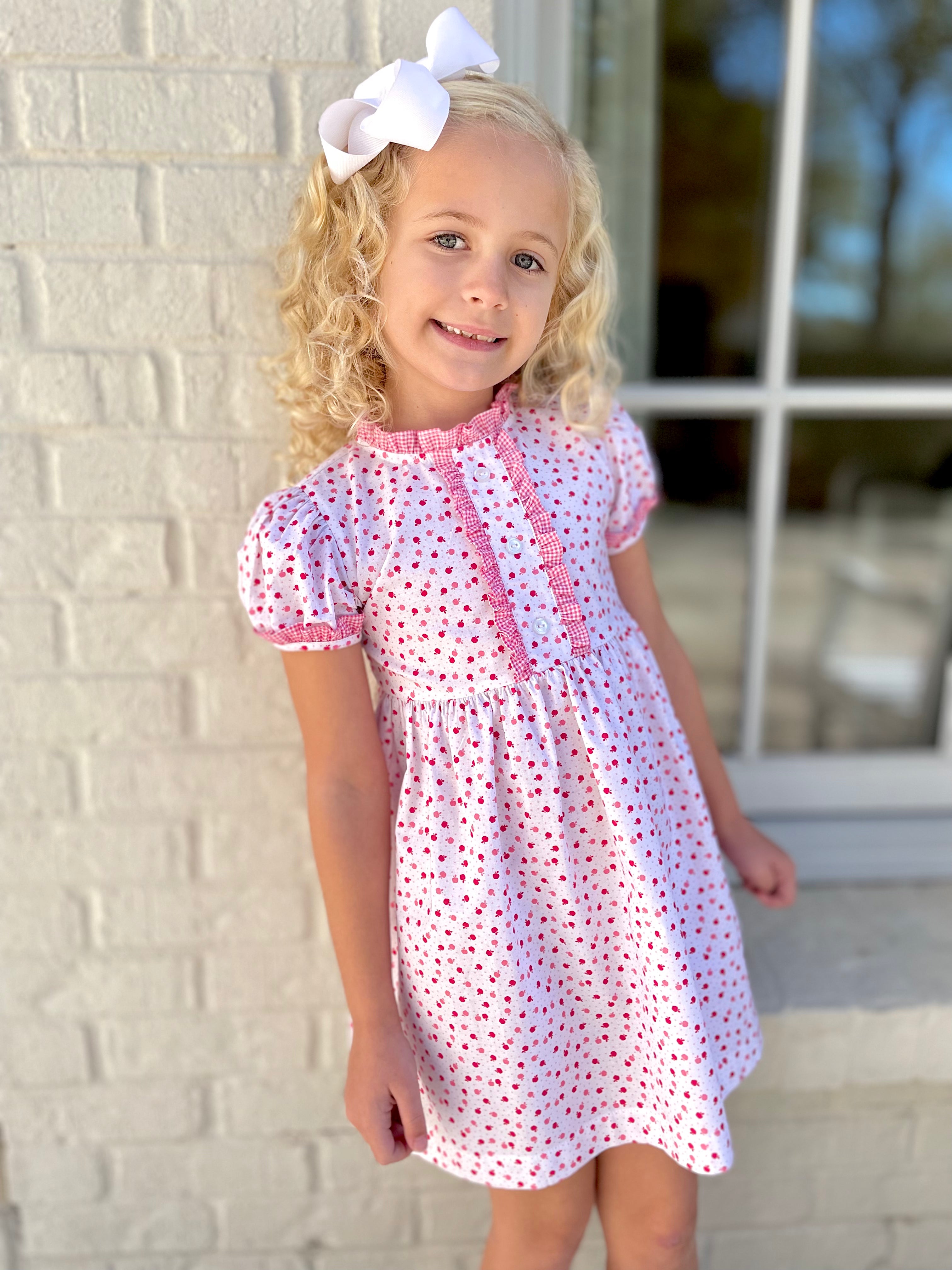 james and Lottie, back to school dress, annie apple dress, james and lottie retailer 