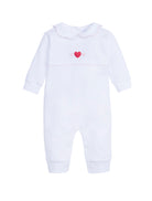 Hearts Crochet Playsuit by Little English with delicate crochet heart details