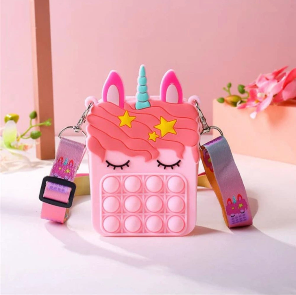 pop it purse, unicorn purse, sensory toy, easter basket idea, little girl accessories 