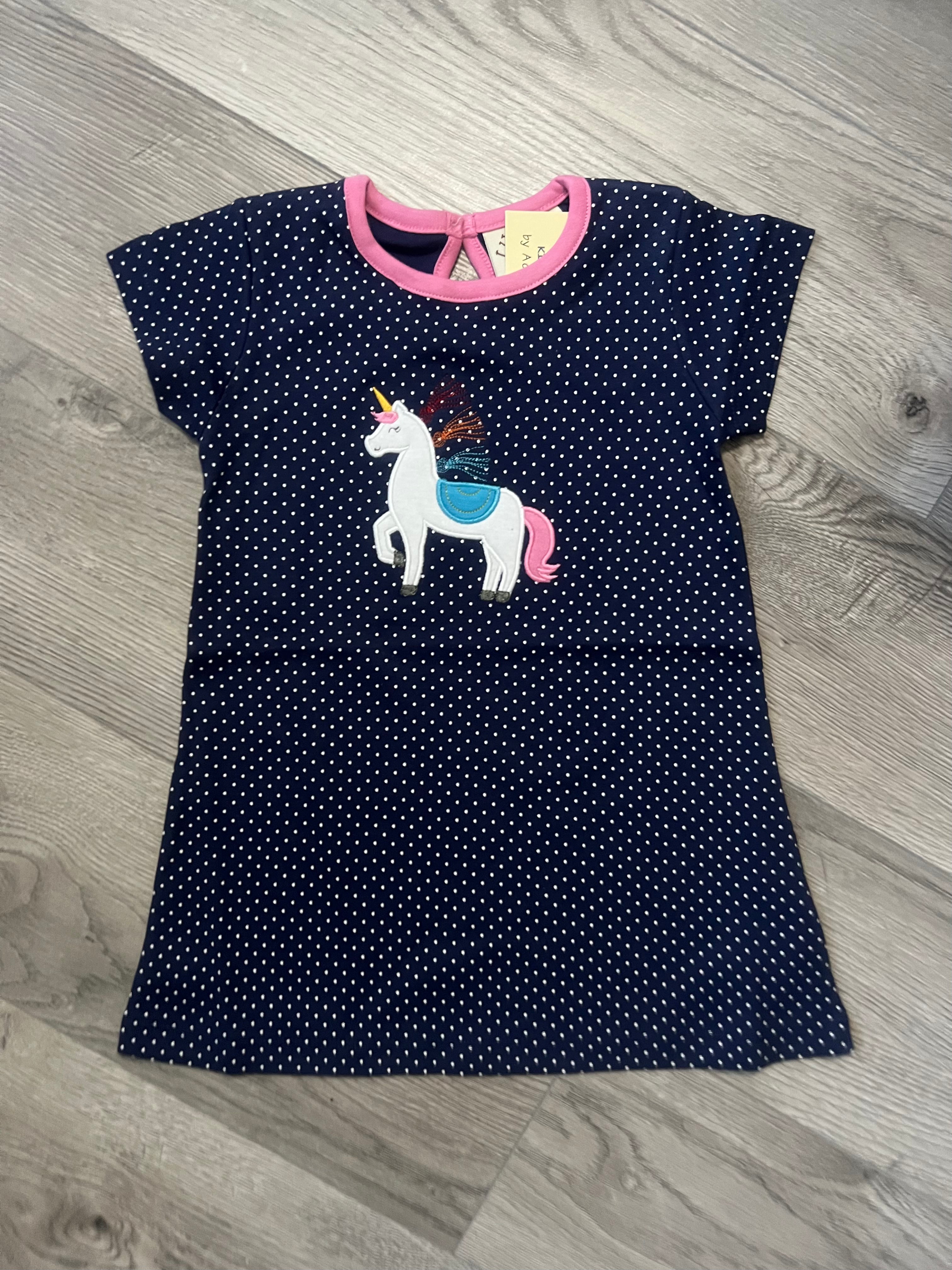 Navy Unicorn Dress by Luigi Navy Unicorn Dress by Luigi