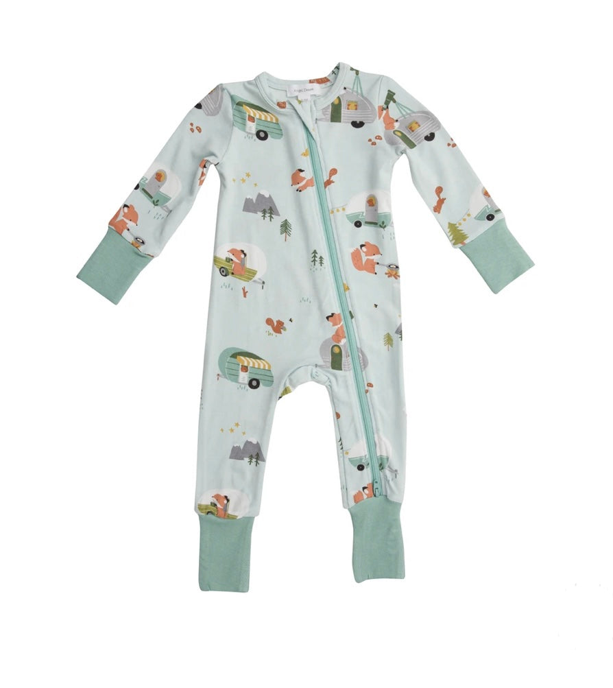 angel dear, camping fox, cute baby clothing, camper clothes for baby, best baby boutique, unique baby gifts, beat baby gift, classic childrens clothing, newborn clothes, zipper romper