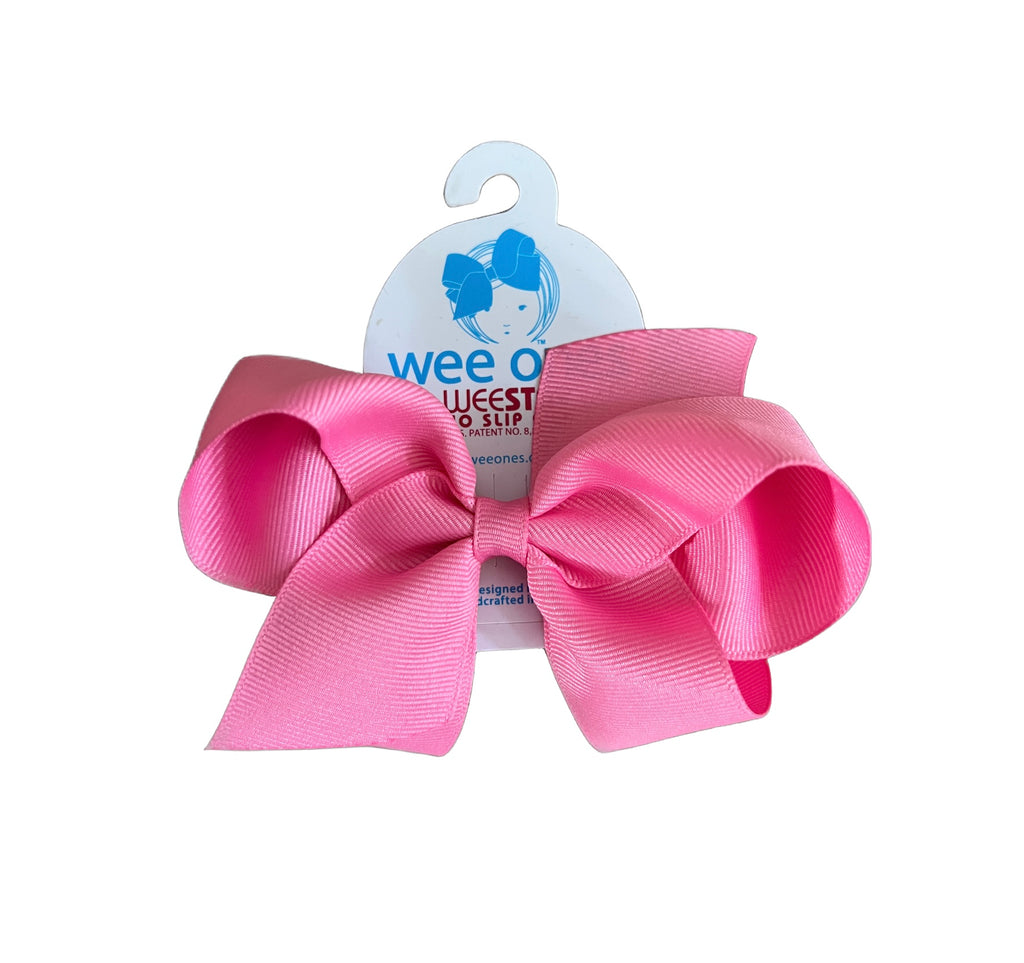 wee ones, hair bow, hamptons hot pink hair bow, girl hair accessories