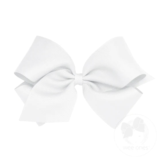 wee ones, king hair bow, no slip hair bow, white hair bow 