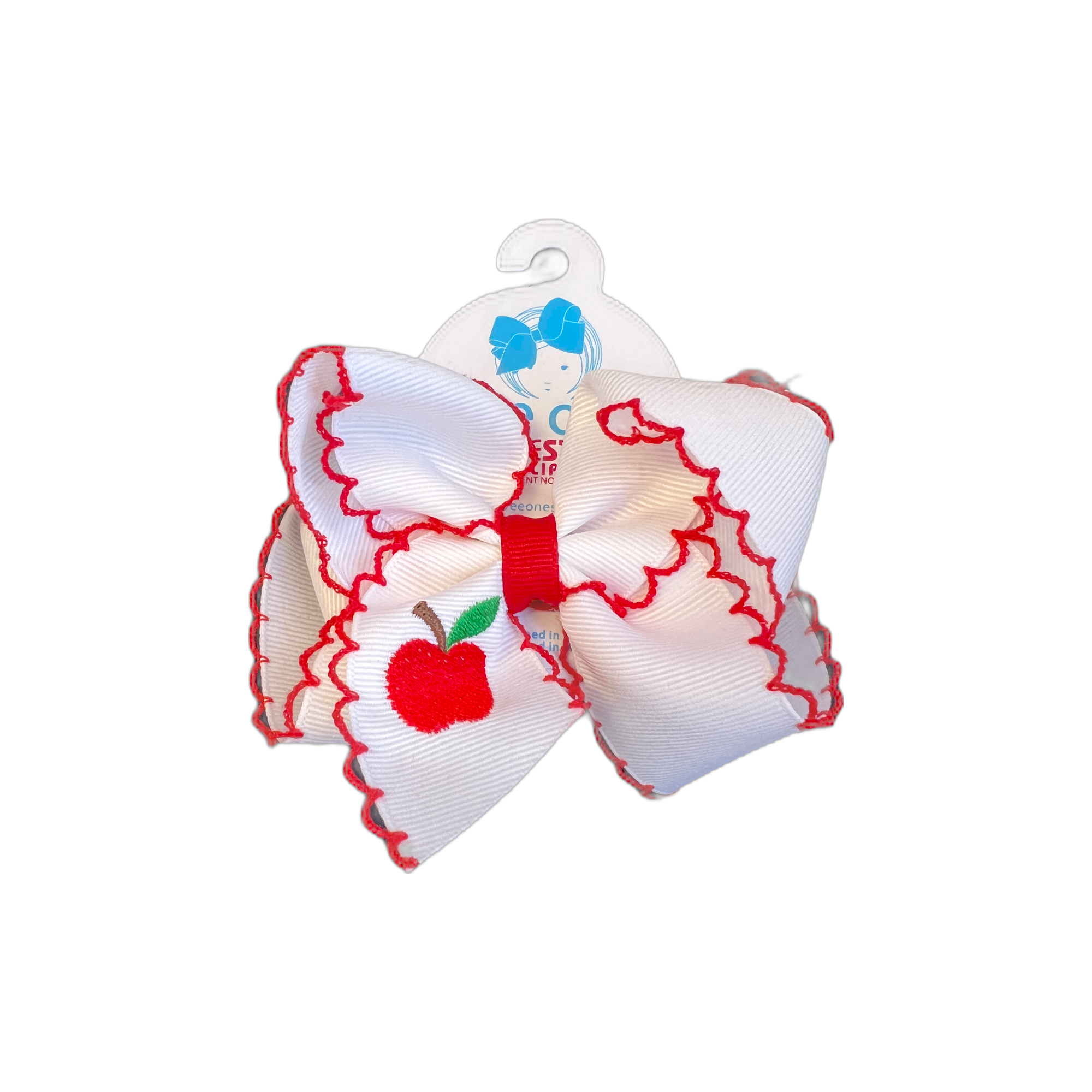 wee ones, hair bow, apple bow, back to school bow, first day of school bow