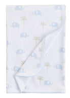 little english, elephant printed blanket, baby gift, baby boy receiving blanket, little english retailer 