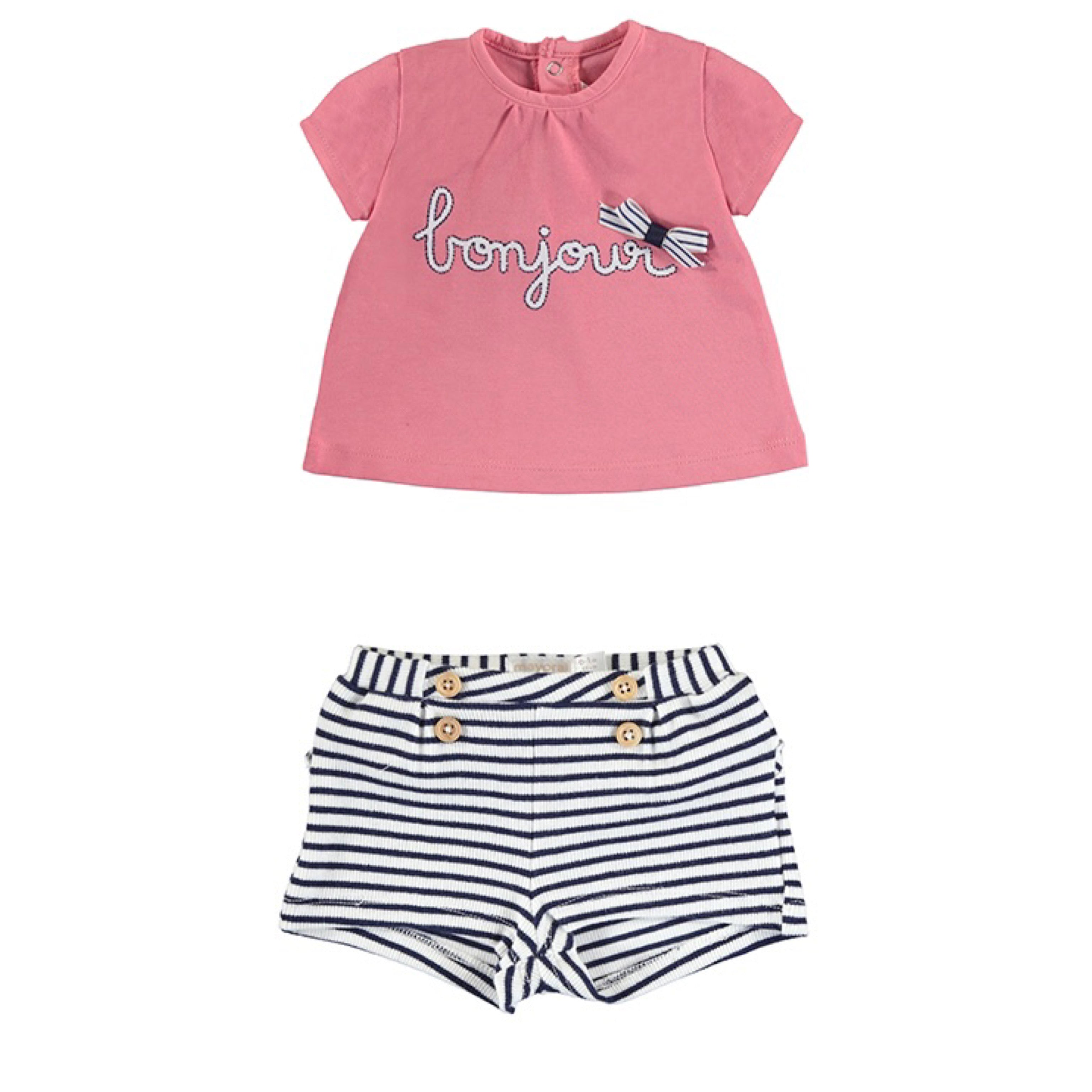 mayoral, baby girl clothing, short set