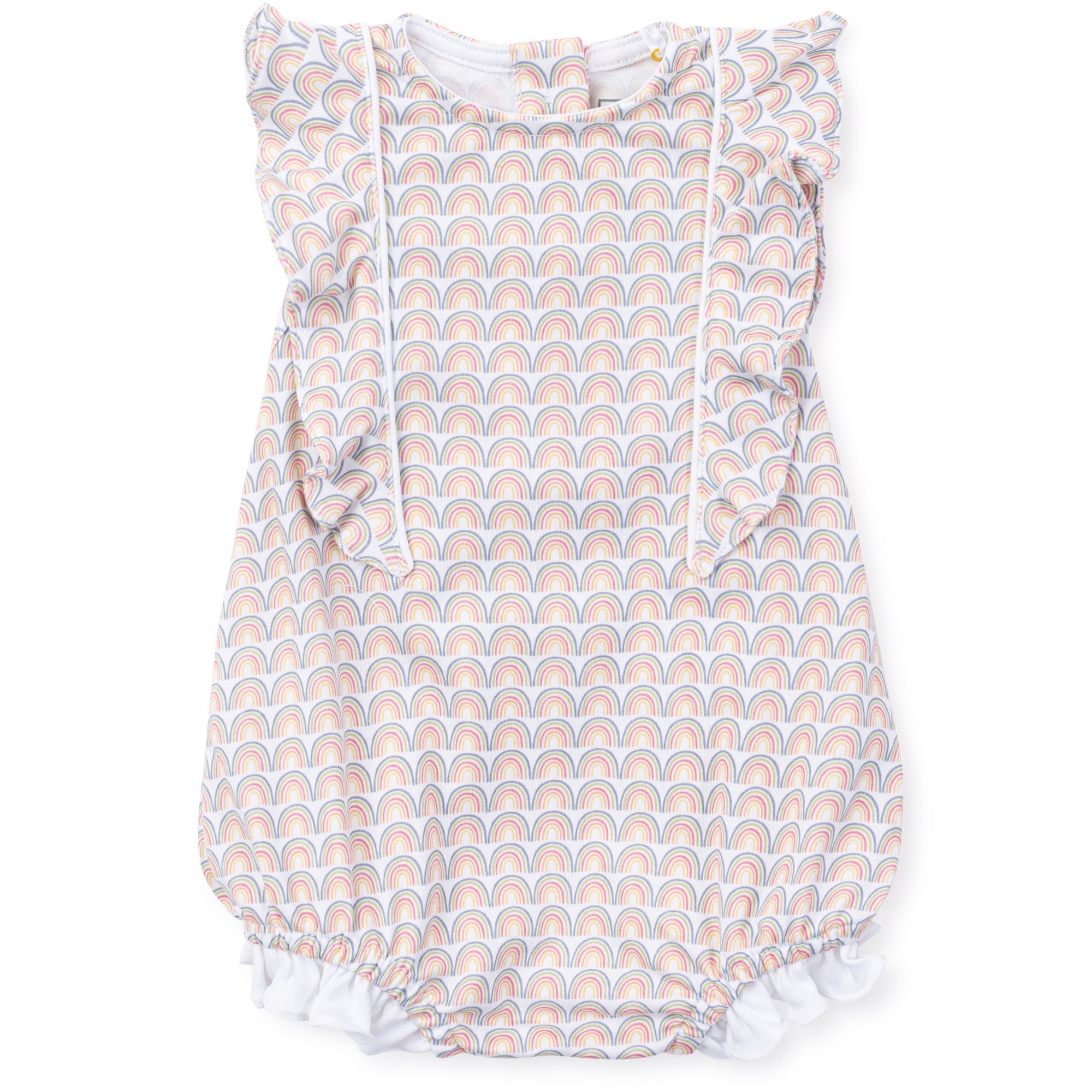 lila and hayes, mae bubble, baby girl clothing, over the rainbow print, baby girl gift