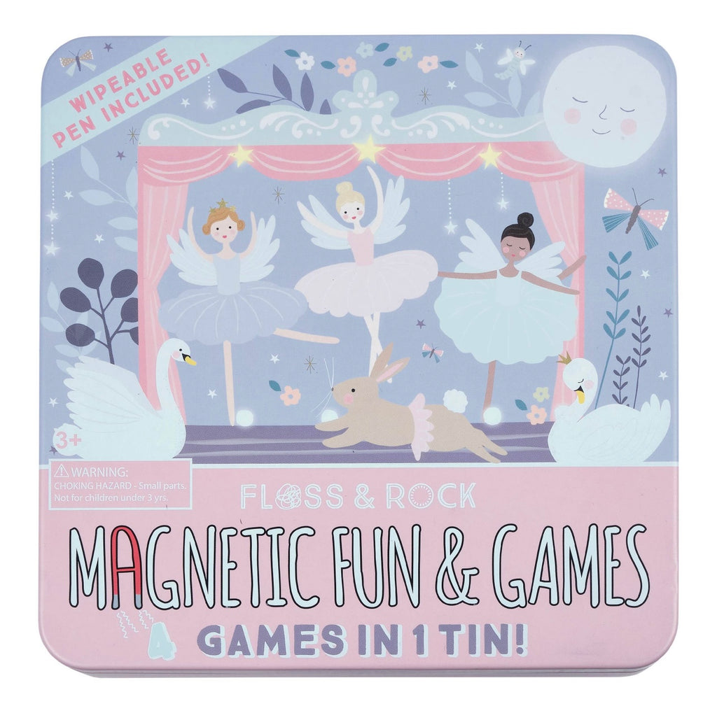 magnetic fun and games tin, floss and rock, stocking stiffer, girl gift, best baby boutique