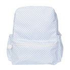 apple of my isla, large blue gingham backpack