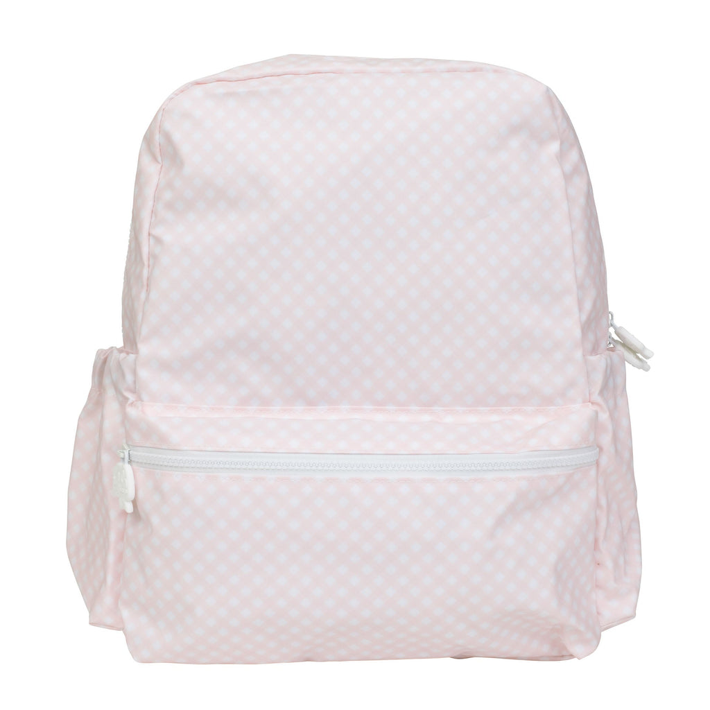 apple of my isla, large pink gingham backpack 
