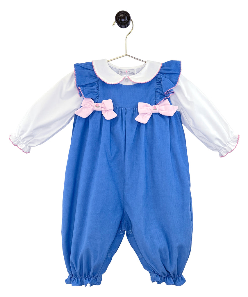 Blue and pink bow cord longall petit ami