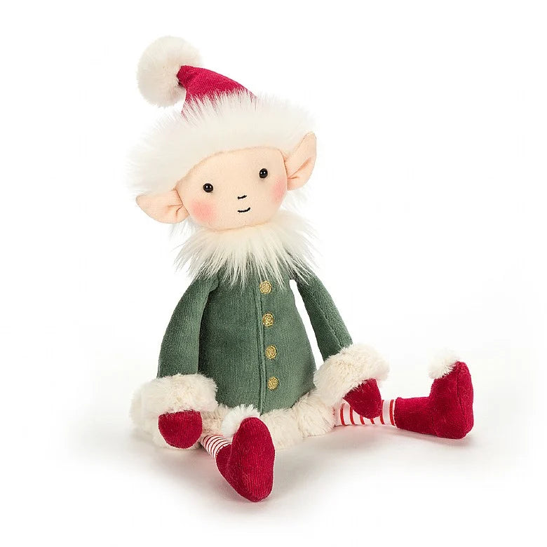 jellycat, leffy elf, elf stuffie, elf stuffed animal, cute christmas elf 