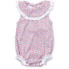 Lila and Hayes baby girl patriotic floral bubble romper 4th of July outfit