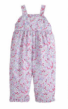 littke english, ruffled overall, royal garden, classic childrens clothing, best baby boutique, baby girl clothing