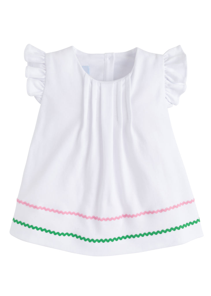 little english, pleated flutter top, little english retailet, cute girl clothing