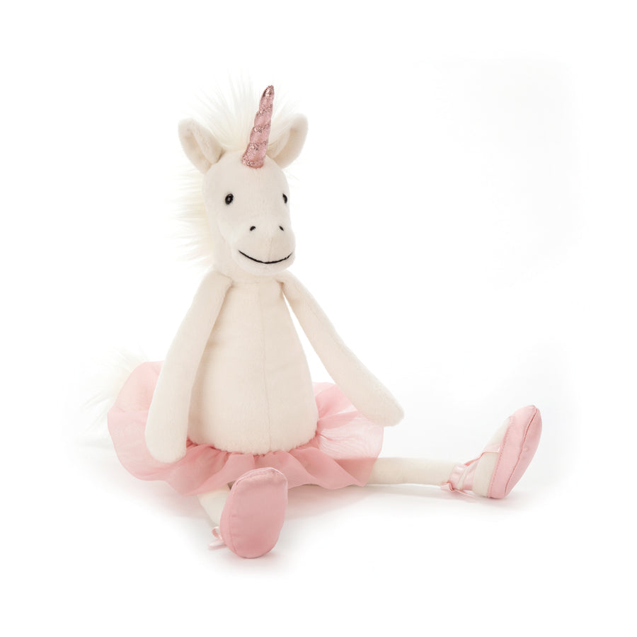 jellycat, dancing darcey unicorn, jellycat retailer, unicorn plush, unicorn tutu, 