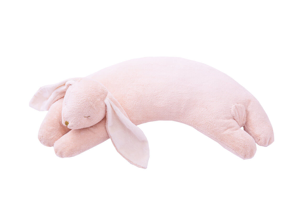 angel dear, bunny pillow, curved pillow, bunny, baby gift, nursing pillow
