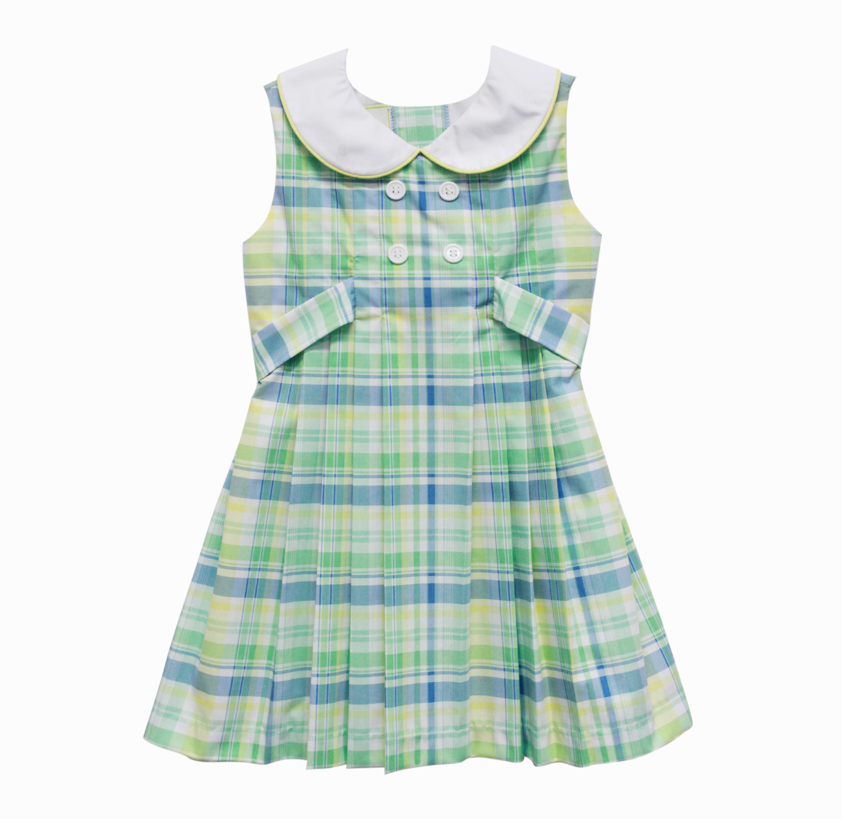 Lucy Dress Garden Plaid - Spring Girls Dress by Zuccini Kids 2T Lucy Dress Garden Plaid - Spring Girls Dress by Zuccini Kids 2T