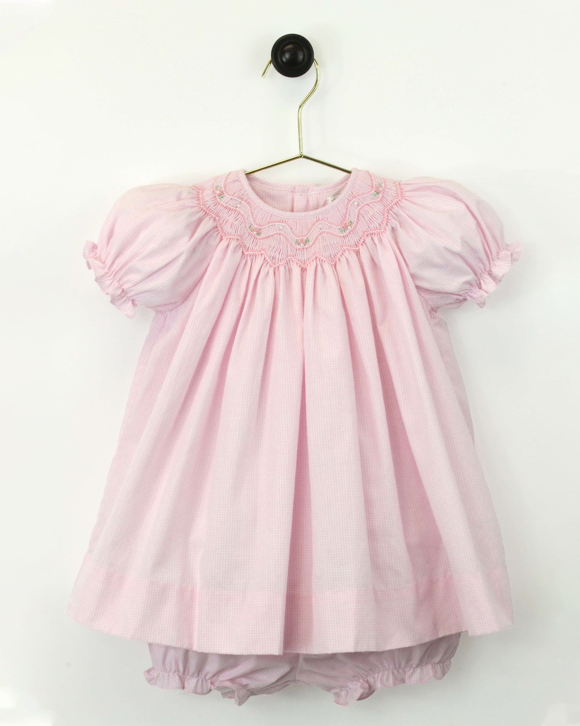 Smocked Pink Gingham Dress with Bloomer 9M Smocked Pink Gingham Dress with Bloomer 9M