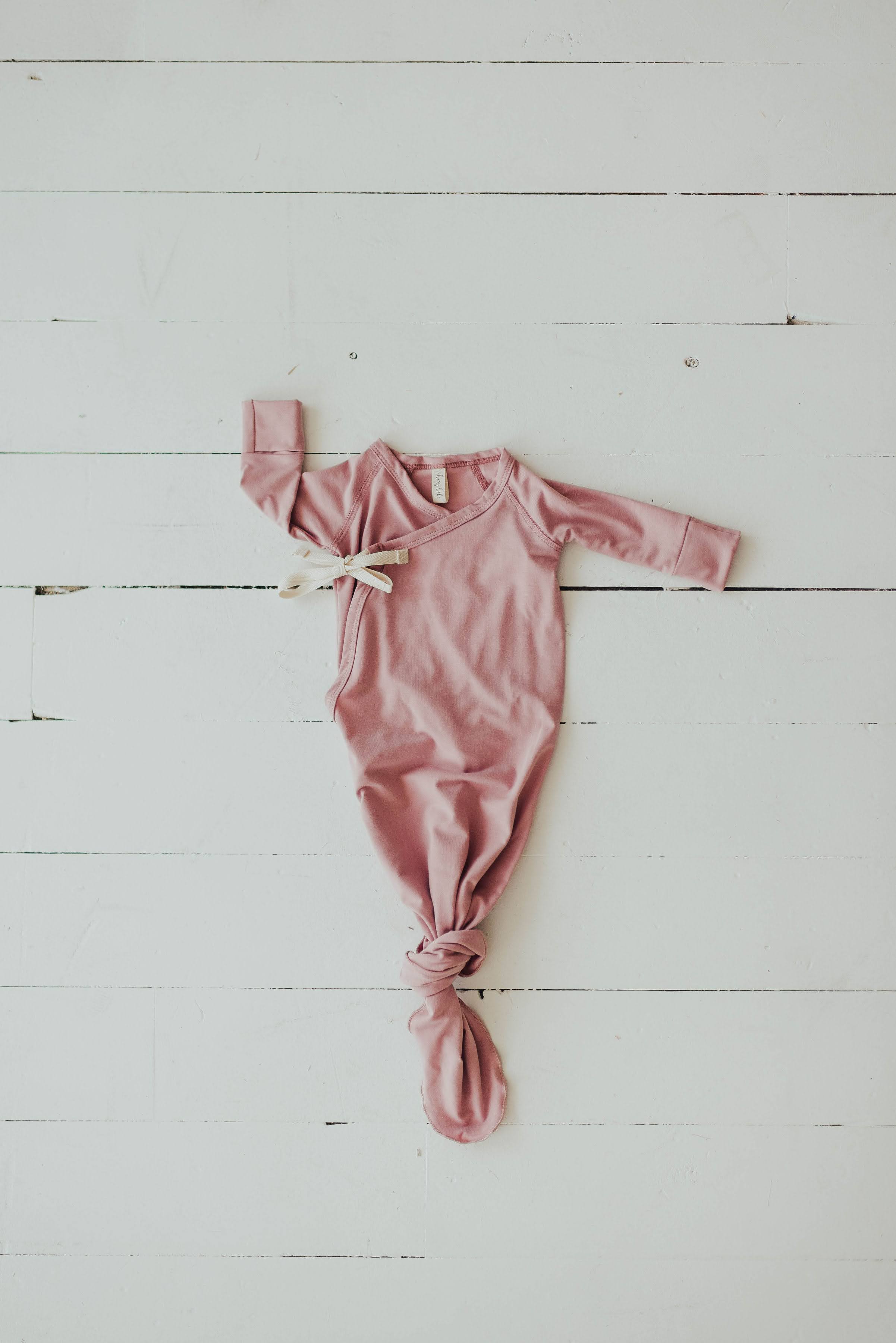 baby clothing, kimono gown, baby layette, knot gown, baby boutique, best baby clothing, newborn gown, newborn clothing