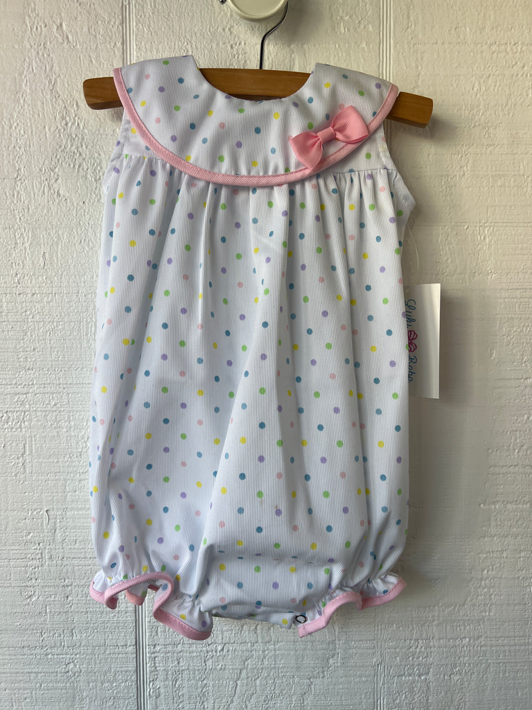 lulu bebe, baby girl clothing, girl bubble, polka dot bubble, best baby boutique, cute baby girl clothes, baby gift, classic childrens clothing