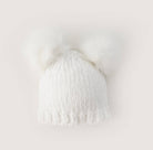 double Pom pom chenille baby hat, cute hats fir baby, knit hats for baby
