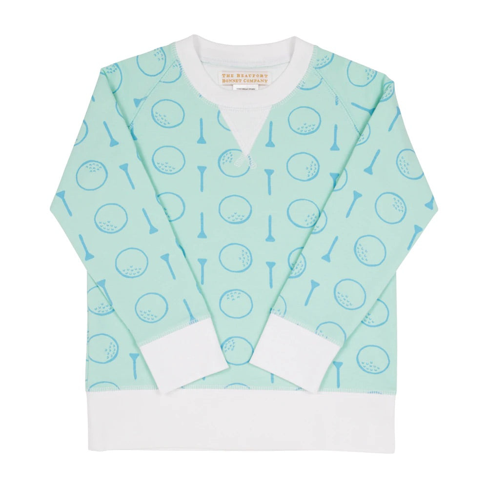 tbbc, the beaufort bonnet company, cassidy crewneck, you're tee rific, golf print kids clothing