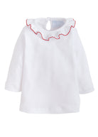 little english, caroline knit blouse red trim, little english retailer