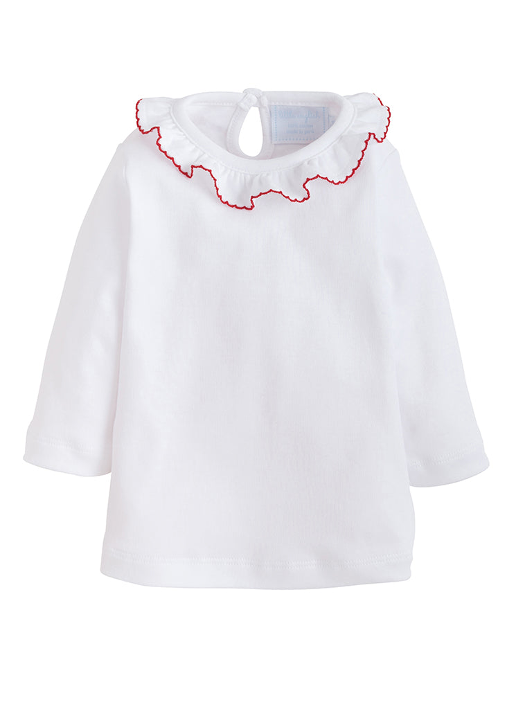little english, caroline knit blouse red trim, little english retailer