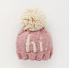 newborn hospital hat, hi knit hat, hat with hi, pom pom hat for baby, cute baby hat, newborn photo prop, newborn photos, baby girl hat