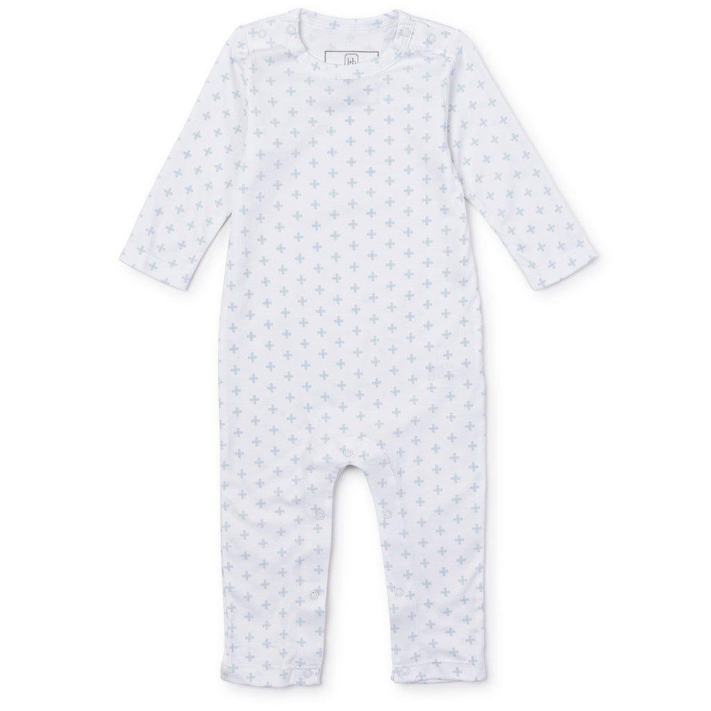 lila and hayes, soho blue, thompson romper, cute baby biy clothing, pima cotton boy clothing, baby gift, baby boy outifts, baby layette 