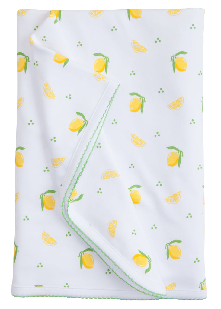little english, lemon printed blanket, baby gift