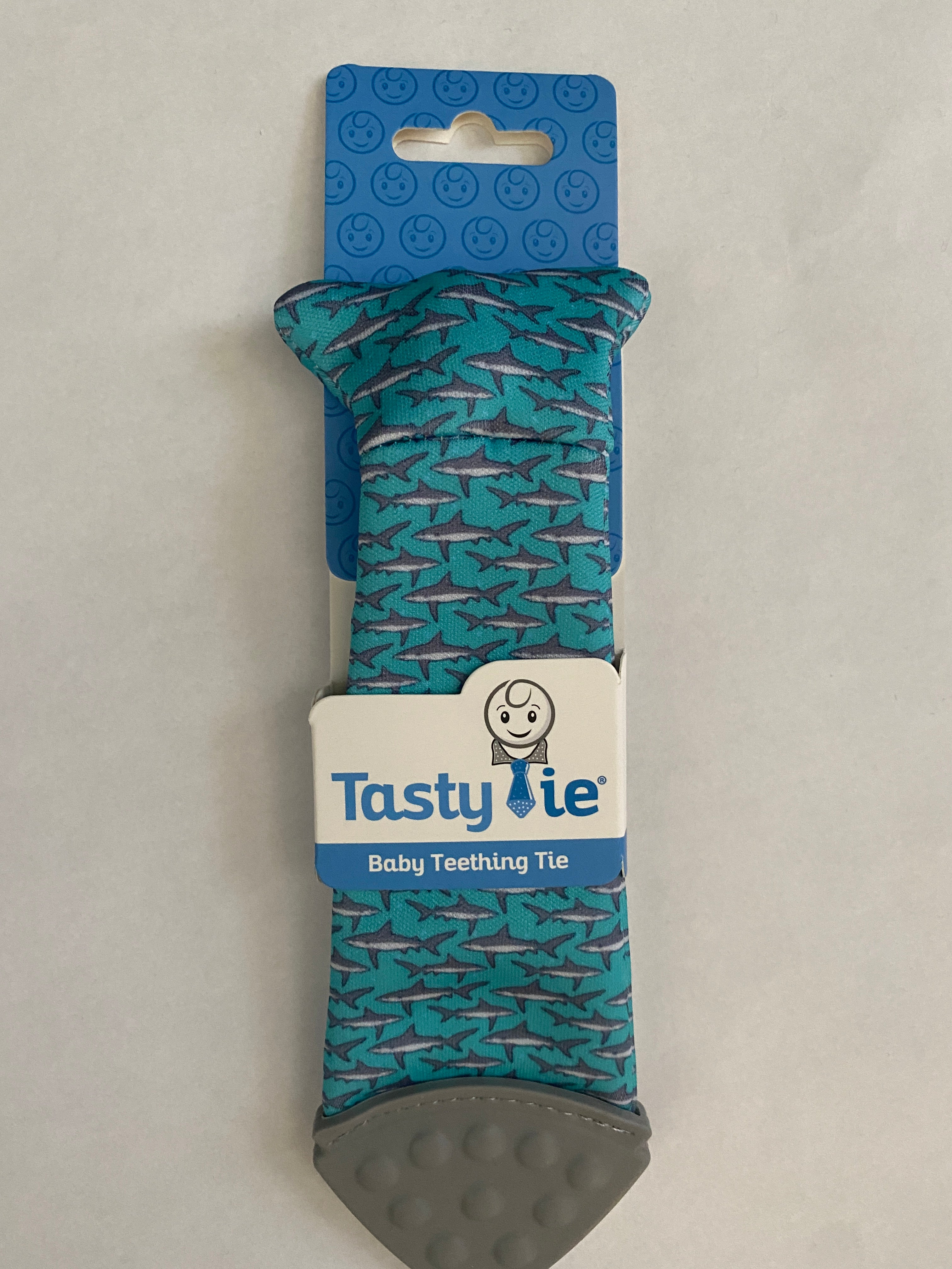 shark teether, tasty tie, baby boutique, baby gift, baby teether