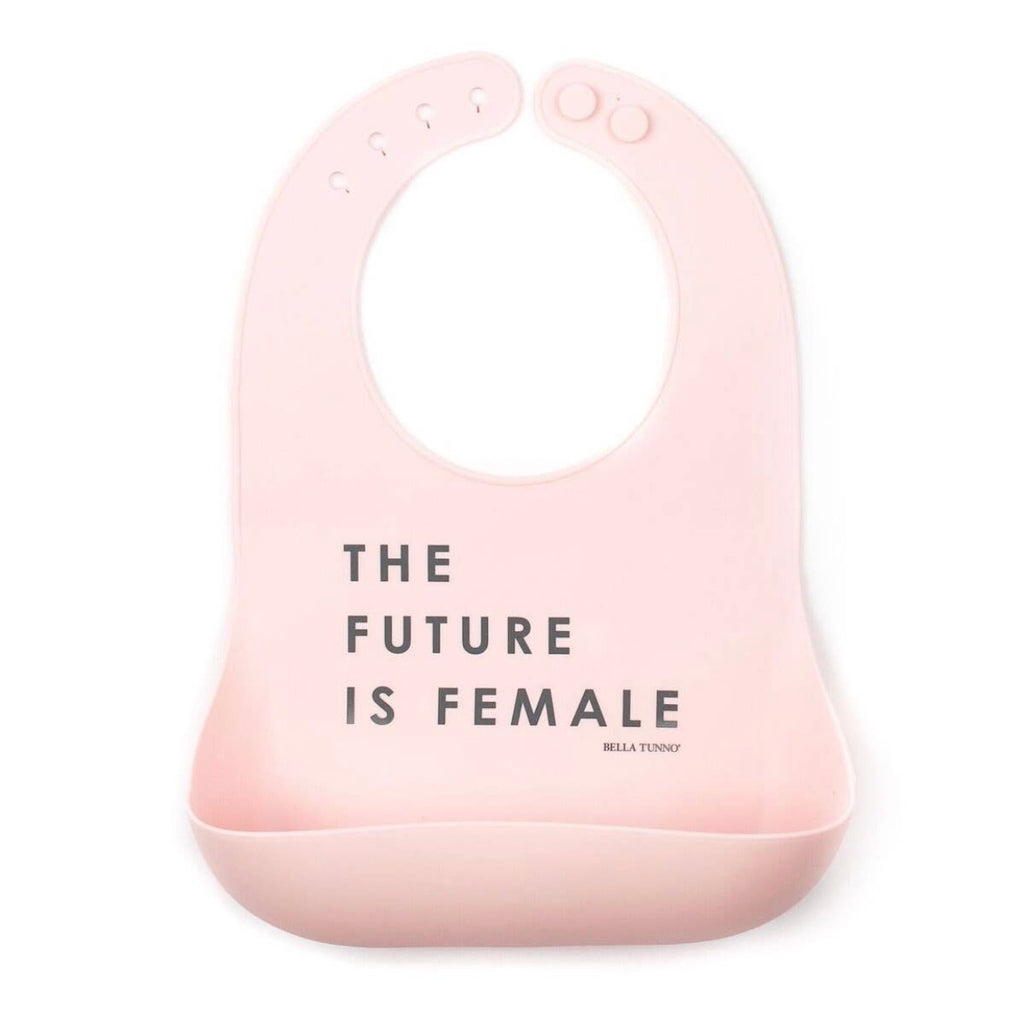 the future is female, bib, bella tunno, wonder bib, silicone bib, baby gift