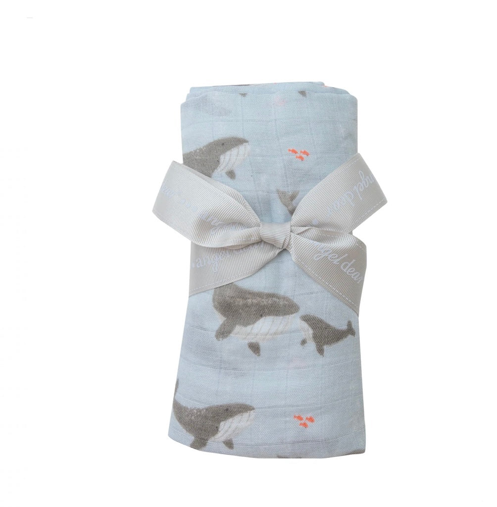 angel dear, grey whale swaddle, swaddle blanket, baby gift, baby blanket