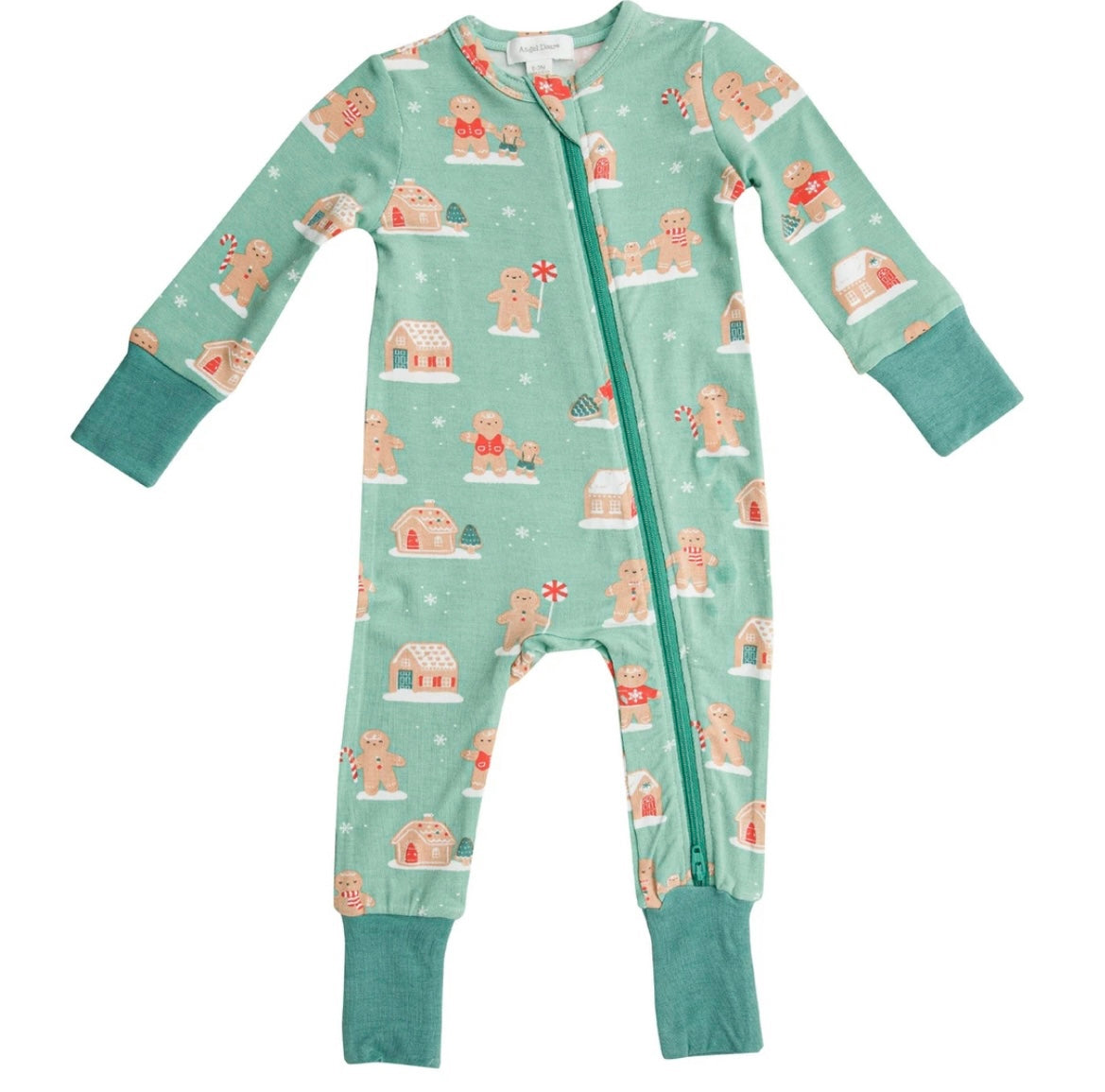 gingerbread romper, christmas pajamas, best babay boutique, classic childrens clothing, christmas jammies, xmas pajamas