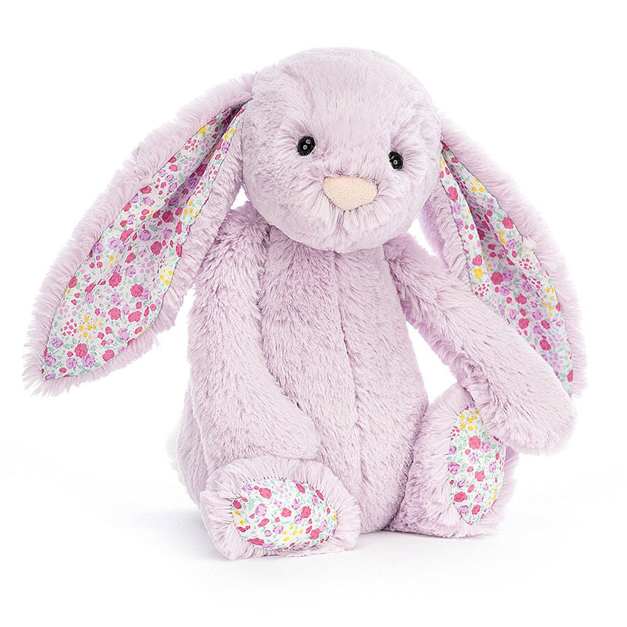 jellycat, blossom jasmine bunny, jellycat retailet, easter bunny, easter basket fillers, baby gift, purple bunny, lavender stuffed bunny, floral ear bunny