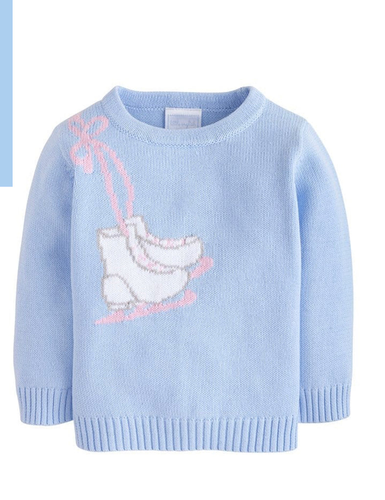 little english, ice skates, ice skate sweater, classic childrens clothing, best baby boutique, sweater for girls