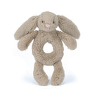 bunny rattle, jelly cat, grabber, baby gift, beige bunny